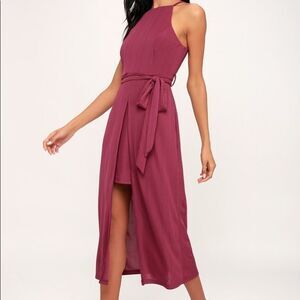 Caroline Washed Magenta Midi Dress S